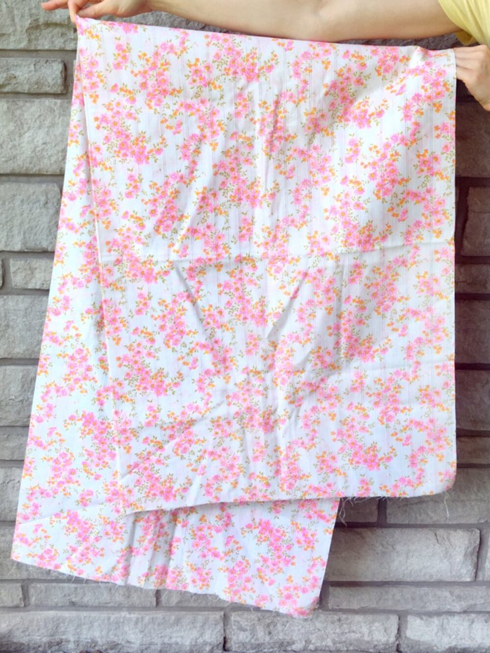 Vintage Floral Batiste Fabric - Nearly 2 Yards
